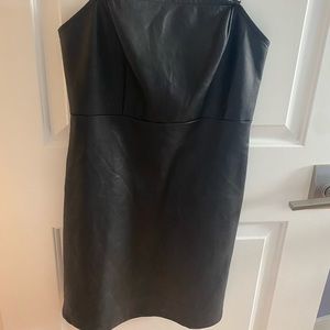 Black leather dress